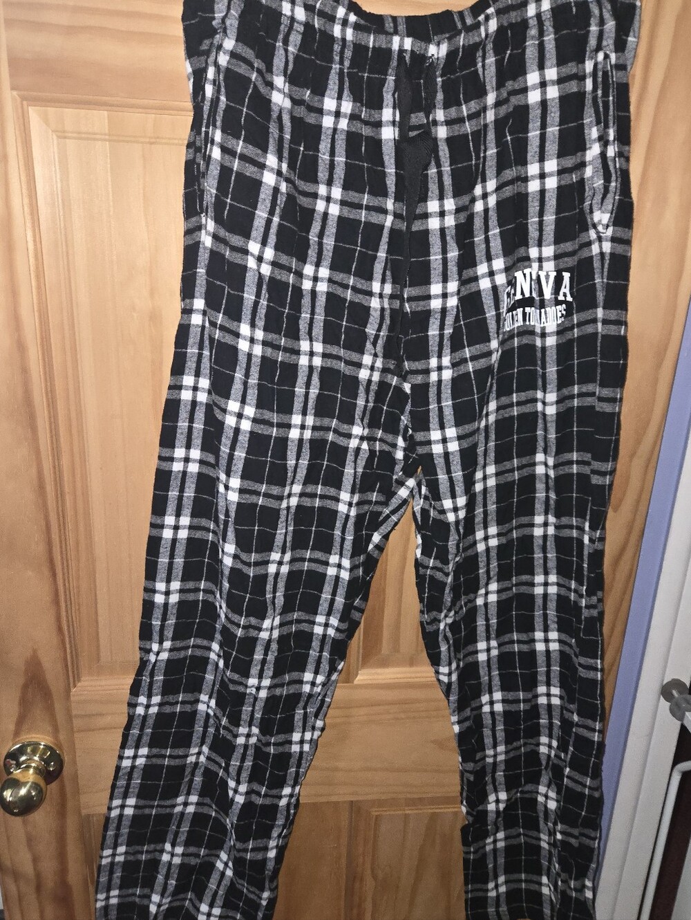 Geneva Black and White Plaid Men's Sleep Pants